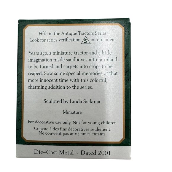 Hallmark 2001 Keepsake Ornament Antique Tractors Collectors Series Die-Cast Meta - Picture 4 of 4